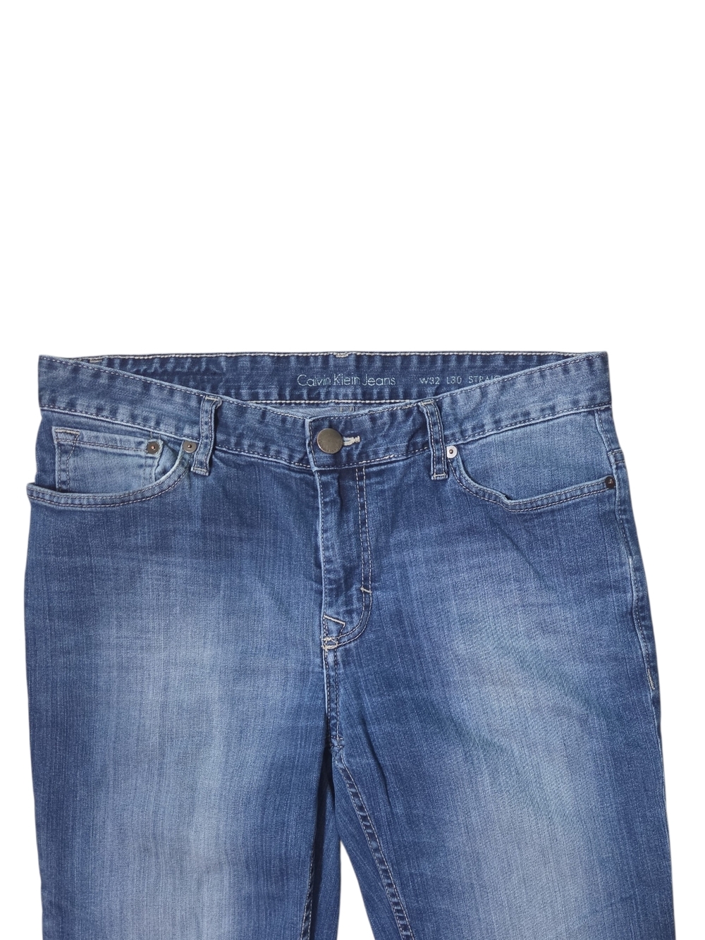Calvin Klein Jeans Straight-Leg Denim in Medium Blue - Picture 3 of 14
